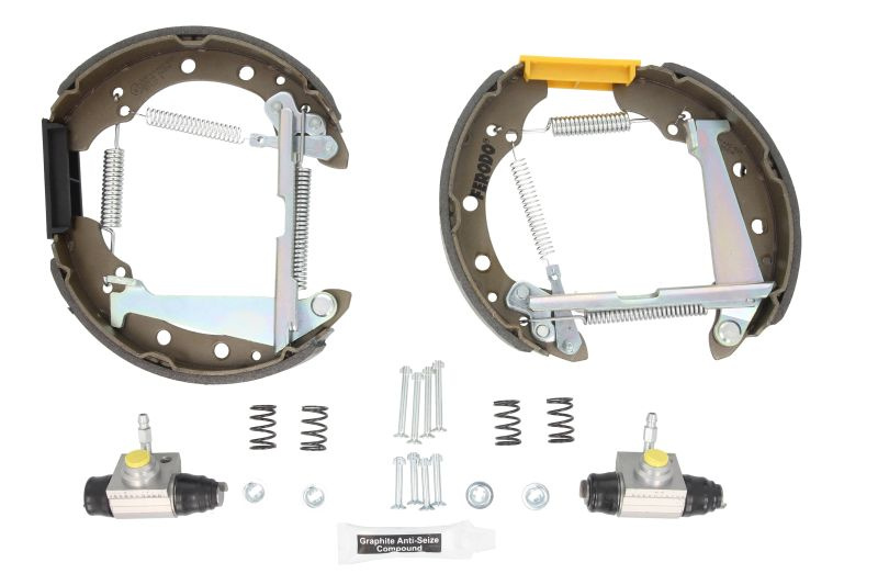 Set saboti frana Set tambur frana sabot cilindru arcuri AUDI A2 SEAT AROSA CORDOBA VARIO IBIZA IV IBIZA IV SC IBIZA IV ST SKODA FABIA I PRAKTIK FABIA II FELICIA CUBE 1.0-1.9 10.91-05.15 FERODO FMK605