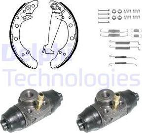Set saboti frana Set tambur frana sabot cilindru arc AUDI 80 B3 90 B3 SEAT CORDOBA CORDOBA VARIO IBIZA II IBIZ SKODA FABIA I Praktik (6Y5), Furgon/Estate, 01.2000 - 12.2007 Delphi KP850