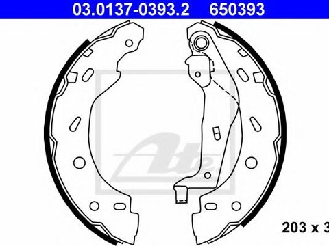 Set saboti frana SMART CITY-COUPE (450) (1998 - 2004) ATE 03.0137-0393.2 piesa NOUA