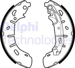 Set saboti frana spate se potrivește. FIAT DOBLO DOBLO CARGO OPEL COMBO TOUR COMBO-MINIVAN 1.3D-2.0 d 01.10- FIAT DOBLO (263_), Dubita, 11.2009 - Delphi LS2050