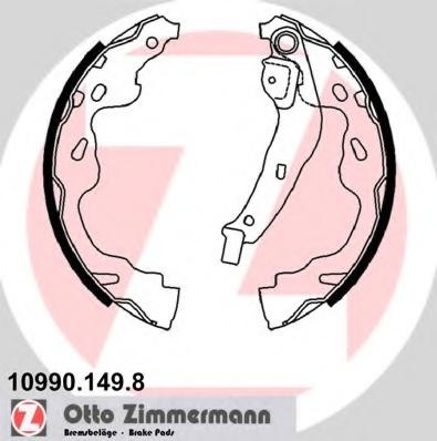 Set saboti frana TOYOTA VITZ (SCP1_, NLP1_, NCP1_), Citroen C1 (PM_, PN_), PEUGEOT 107 - ZIMMERMANN 10990.149.8