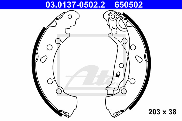 Set saboti frana # Toyota Yaris 2010 2011 2012 2013 2014 2015 2016 2017 2018 2019 2020 2021 2022 2023 2024 2025 # 03 0137 0502 2 # ATE