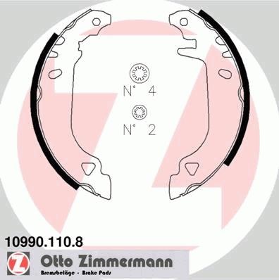 Set saboti frana ZASTAVA YUGO, LANCIA DEDRA (835), LANCIA DELTA Mk II (836) - ZIMMERMANN 10990.110.8