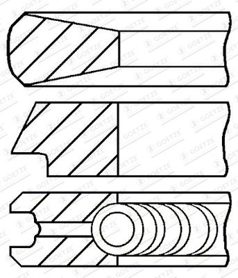 Set segmenti piston CITROËN JUMPY II platou / sasiu (2006 - Prezent) GOETZE ENGINE 08-424000-00