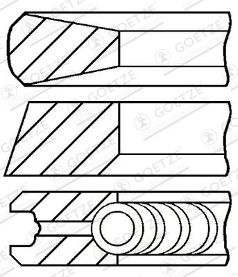 Set segmenti piston CITROËN JUMPY II platou / sasiu (2006 - Prezent) GOETZE ENGINE 08-114700-00