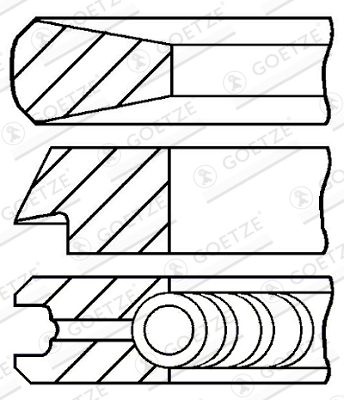 Set segmenti piston CITROËN JUMPY II platou / sasiu (2006 - Prezent) GOETZE ENGINE 08-433600-00