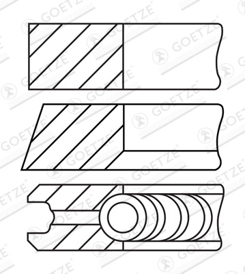 Set segmenti piston GOETZE ENGINE 08-449700-10 la MINI MINI COUNTRYMAN (U25) B47 C20 B 1995cc 163cp 120kW 2023 2024 2025