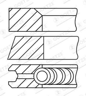 Set segmenti piston GOETZE ENGINE 08-452907-00 la FORD TRANSIT V363 platou / sasiu (FED, FFD) YNFS; YNF6; YNFA; YNFB; BLFA; BLFB 1995cc 170cp 125kW 2016 2017 2018 2019 2020 2021 2022 2023 2024 2025
