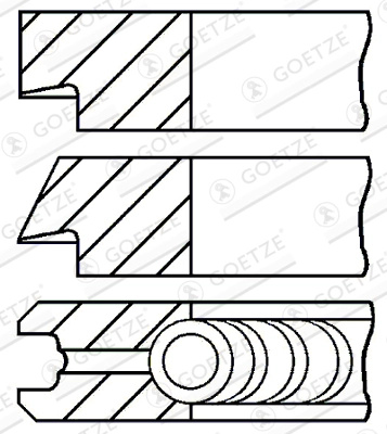 Set segmenti piston Goetze Engine FIAT TIPO hatchback (356_, 357_) 2016-2020 - 08-438300-00