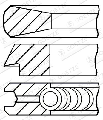 Set segmenti piston Goetze Engine FIAT UNO caroserie (146_) 1988-1992 - 08-782300-00