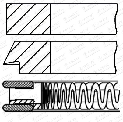 Set segmenti piston Goetze Engine FORD PUMA (J2K, CF7) 2023-2025 - 08-424300-00