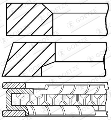 Set segmenti piston Goetze Engine HONDA CRX II (ED, EE) 1987-1991 - 08-433700-00
