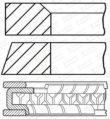 Set segmenti piston Goetze Engine HYUNDAI i10 I (PA) 2007-2013 - 08-447200-00