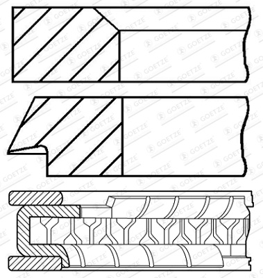 Set segmenti piston Goetze Engine HYUNDAI KONA (OS, OSE, OSI) 2021-2023 - 08-447100-00