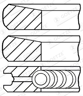 Set segmenti piston Goetze Engine MITSUBISHI L200 / TRITON platou / sasiu (KA_T, KB_T) 2008-2015 - 08-443500-00