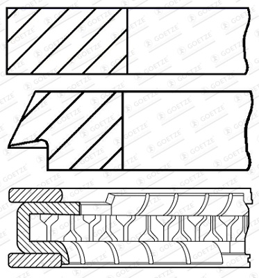 Set segmenti piston Goetze Engine MITSUBISHI DELICA IV bus (TG1_) 2023-2025 - 08-446700-00