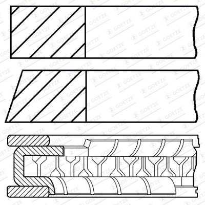 Set segmenti piston Goetze Engine MITSUOKA RYOGA 1999-2004 - 08-422700-00