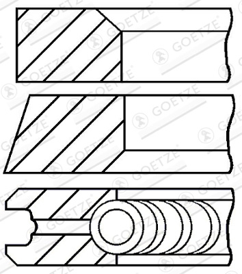 Set segmenti piston Goetze Engine NISSAN INTERSTAR bus (X70) 2002-2006 - 08-113700-00