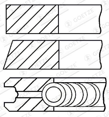 Set segmenti piston Goetze Engine OPEL ASTRA H GTC (A04) 2005-2010 - 08-425600-00