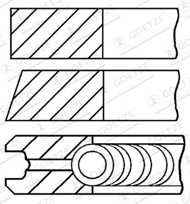Set segmenti piston Goetze Engine OPEL COMBO Autoutilitară/limuzină spațioasă (X12) 2012-2021 - 08-435700-00
