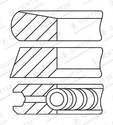 Set segmenti piston Goetze Engine OPEL MOVANO B platou / sasiu (X62) 2010-2021 - 08-435200-10