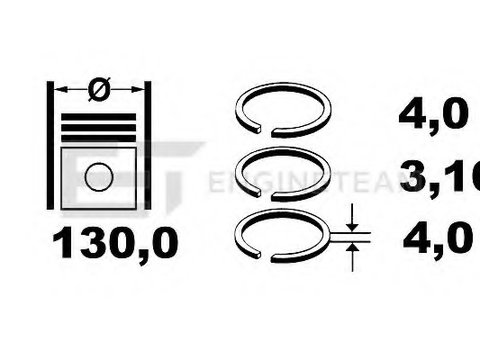 Set segmenti piston R1001100 ET ENGINETEAM pentru Volvo 850 Nissan Murano