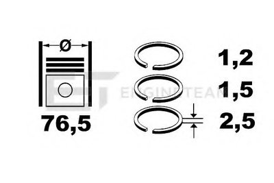 Set segmenti piston R1005400 ET ENGINETEAM pentru 