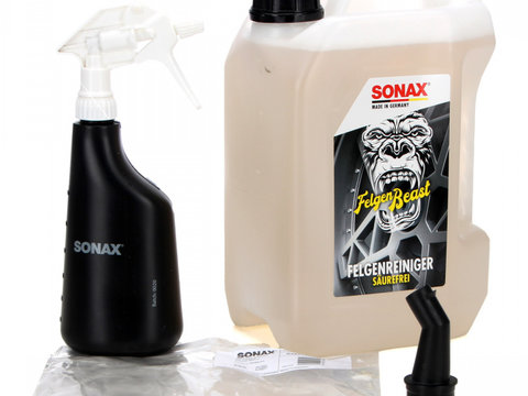 Set Sonax Solutie Curatat Jante Felgen Beast 5L 433500 + Sonax Flacon Cu Pulverizator 500ML 499700