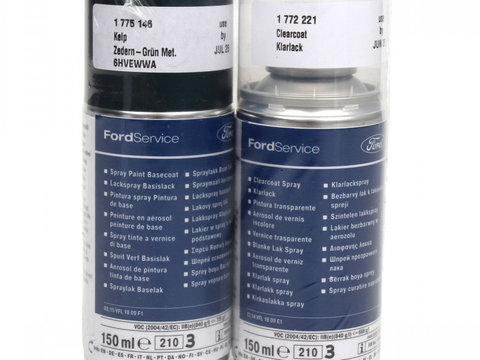 Set Spray Vopsea + Lac Oe Ford Verde Zedern Grun Metalizat 6HVEWWA 150ML 1775146