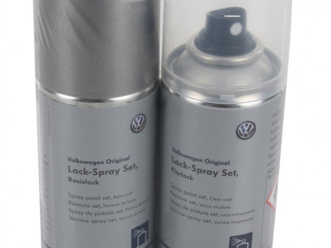 Set Spray Vopsea + Lac Oe Volkswagen Tungsten Silver Metalizat 150ML LLS0M6B7W