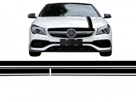 Set Stickere Negru Mat compatibil cu MERCEDES CLA W117 C117 X117 (2013-2016) A-Class W176 (2012-2018) 45 Design Edition 1 Tuning Mercedes-Benz CLA-Class C117 2013 2014 2015 2016 STICKERMBHMB