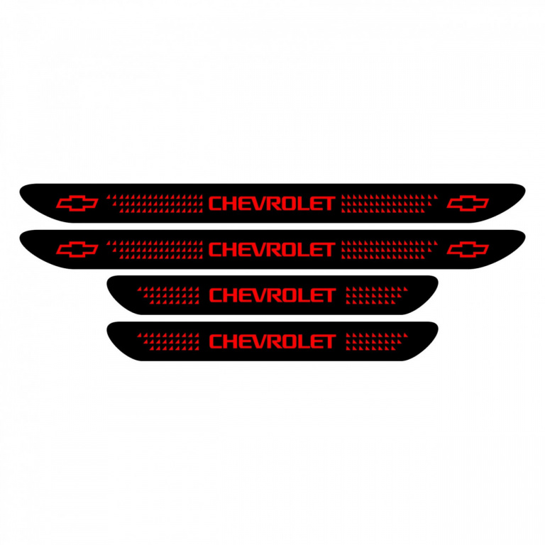 Set stickere praguri Chevrolet, negru - rosu, sticker decorativ DFTLHZBBM