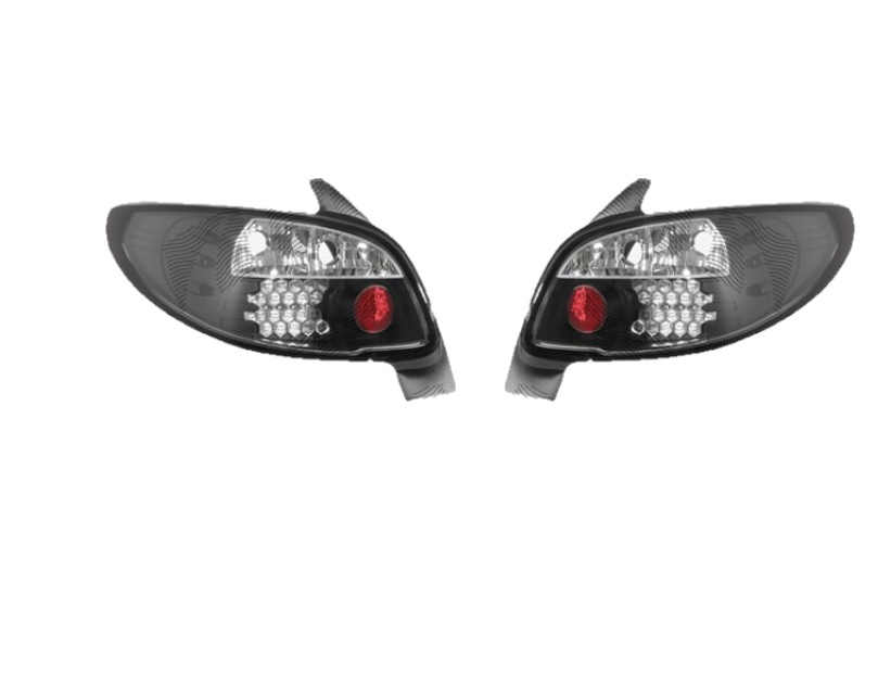 Set stopuri tuning PEUGEOT 206 (2 ), 01.1998-04.2009, model Hatchback, Taiwan, partea stanga+dreapta, LED, negru, transparent,