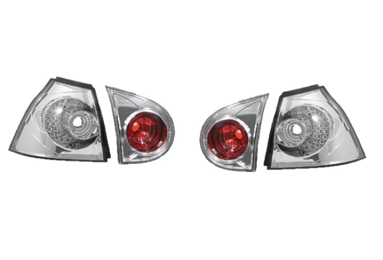 Set stopuri tuning VW GOLF 5 (1K), 10.2003-05.2009, model Hatchback, Taiwan, partea stanga+dreapta, LED, transparent, argintiu, cu lampa interior, cu locas bec,