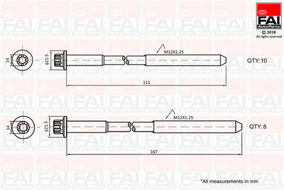 Set surub, chiulasa FAI AutoParts B2124