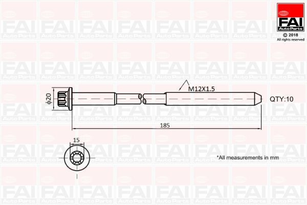 Set surub chiulasa ~ Hyundai Avante 2001 2002 2003 2004 2005 2006 ~ B2129 ~ FAI AUTOPARTS