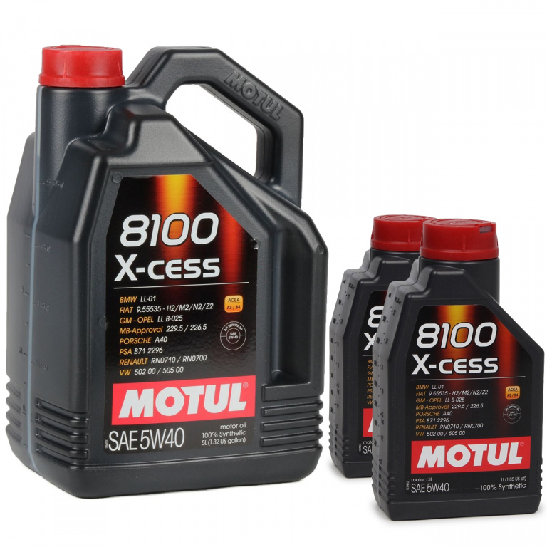 Set Ulei Motor Motul 8100 X-Cess 5W-40 5L 102870 + 2 Buc Ulei Motor Motul 8100 X-Cess 5W-40 1L 102784