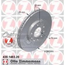 Set zimermann punte fata,R280mm pt astra g,zafira,astra h,meriva