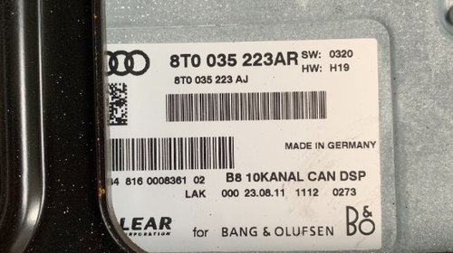 Sistem audio Bang & Olufsen Audi A5 8T/A