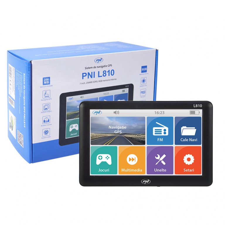 SISTEM DE NAVIGATIE GPS PNI L810 ECRAN 7 INCH, 800 MHZ, 256MB DDR, 8GB MEMORIE INTERNA, FM TRANSMITTER IS-42118