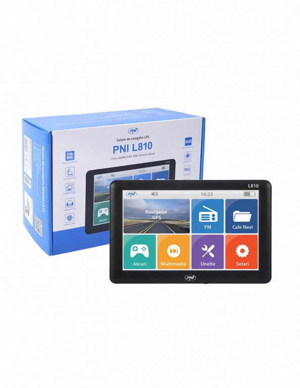 Sistem de navigatie gps pni l810 ecran 7 inch, 800 mhz, 256mb ddr, 8gb memorie interna, fm transmitter 42118