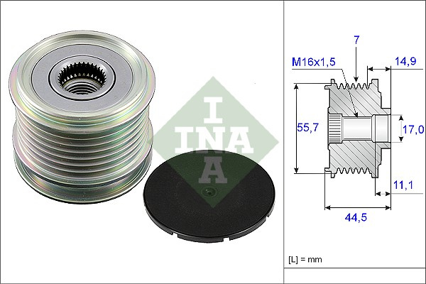 Sistem roata libera, generator (535 0042 10 535004210 INA) MERCEDES-BENZ,MERCEDES-BENZ (BBDC) C-CLASS|CLC-CLASS|CLK|E-CLASS|SLK|SPRINTER 3,5-t|SPRINTER 3-t|SPRINTER 4,6-t|SPRINTER 5-t|V-CLASS, VIANO|V