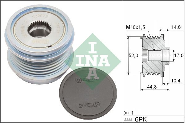 Sistem roata libera generator 535 0343 10 INA pentru Seat Alhambra Seat Leon Vw Tiguan Vw Golf Skoda Octavia Audi A3 Vw Passat Vw Jetta Vw Vento Skoda Superb Vw Touran Vw Sharan