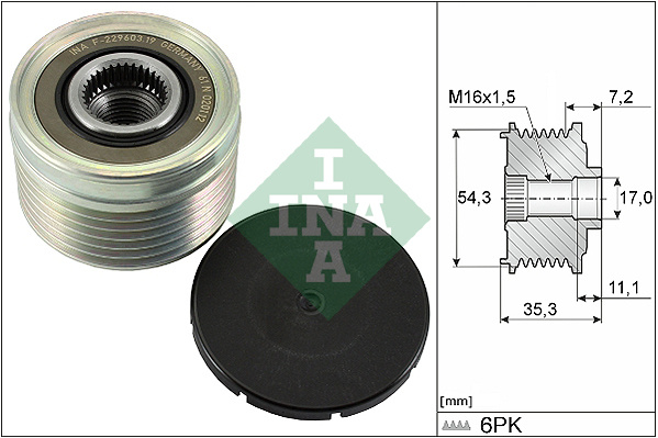 Sistem roata libera, generator (535003910 INA) Citroen,FIAT,FORD,FORD USA,LANCIA,MAZDA,PEUGEOT,SUZUKI