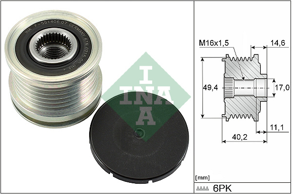 Sistem roata libera, generator (535012410 INA) AUDI,MAN,PORSCHE,SEAT,SKODA,VW