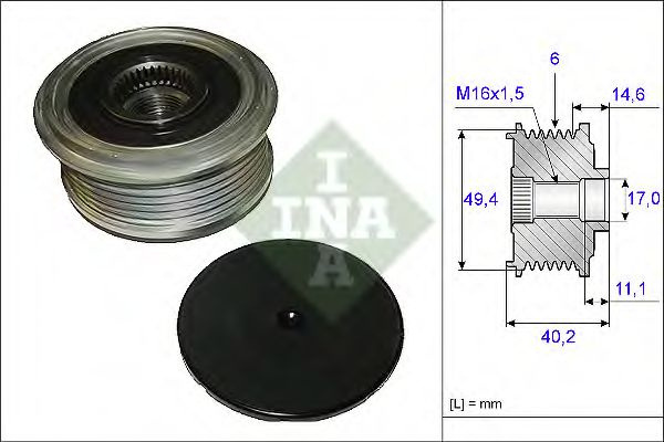 Sistem roata libera, generator AUDI A3 Limousine (8VS) (2013 - 2016) INA 535 0124 10 piesa NOUA