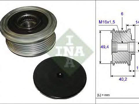 Sistem roata libera, generator AUDI A4 (8K2, B8) (2007 - 2015) INA 535 0124 10