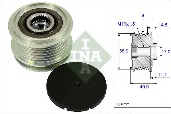 Sistem roata libera generator AUDI A4 Avant (8ED, B7) - Cod intern: W20204790 - LIVRARE DIN STOC in 24 ore!!!