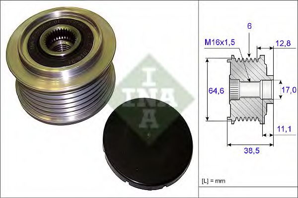 Sistem roata libera, generator AUDI A6 (4F2, C6) (2004 - 2011) INA 535 0201 10 piesa NOUA