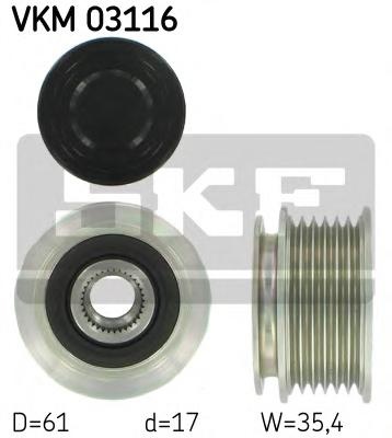 Sistem roata libera, generator AUDI A6 limuzina (4B2, C5), AUDI A6 Avant (4B5, C5), AUDI A4 (8E2, B6) - SKF VKM 03116